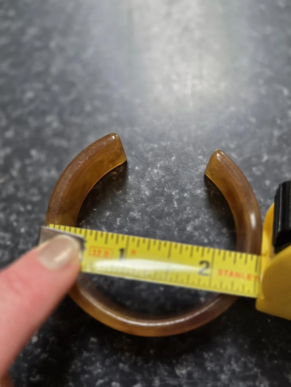 Vintage Bakelite Amber Butterscotch Wide Cuff Bracelet 2.5” Diameter